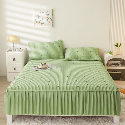 91家纺网 家纺一手货源 找家纺 （总）纤雅床笠 2024新款水洗棉床裙式新疆棉花床笠