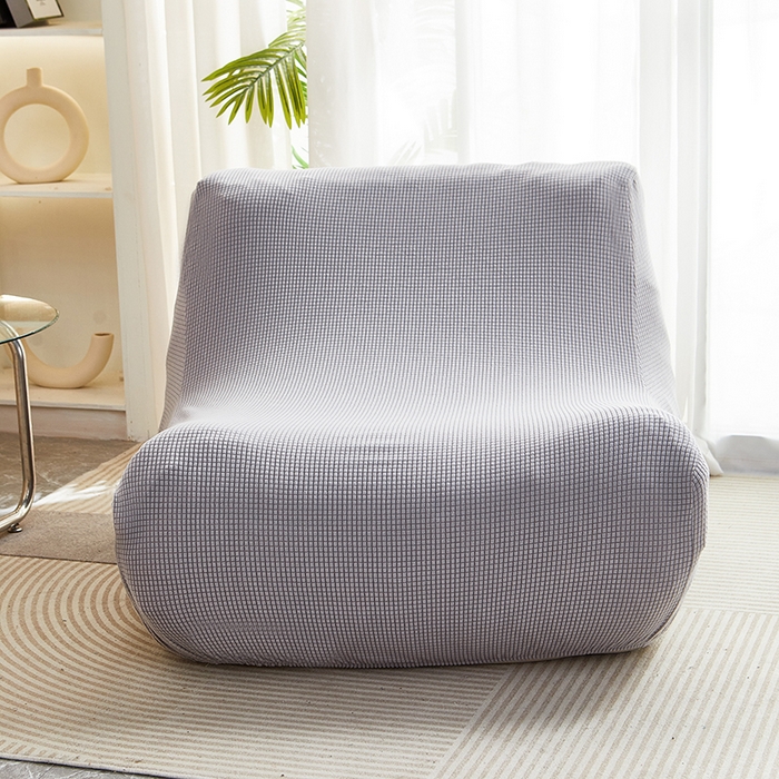 91家纺网 家纺一手货源 找家纺 丝绮鹿 2023新款爆米花懒人毛毛虫沙发套 玉米粒 浅灰