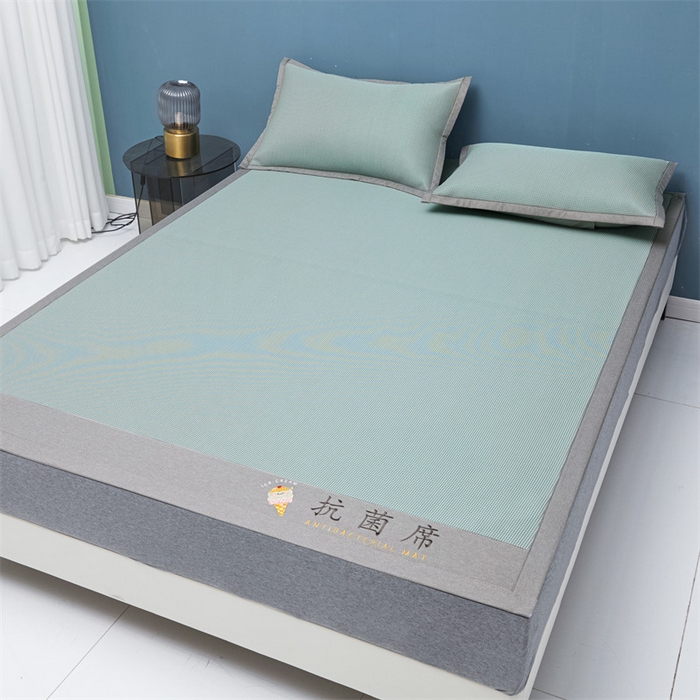 91家纺网 家纺一手货源 找家纺 鑫姿席业 2025新款抗菌冰激凌凉感丝冰丝席系列 冰激凌-淡绿