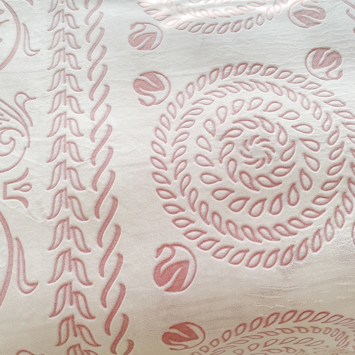 91家纺网 家纺一手货源 找家纺 来菲毛毯 2025新款阳离子剪花复合毛毯 粉色