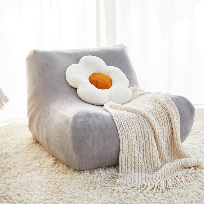 91家纺网 家纺一手货源 找家纺 丝绮鹿 2023新款懒人毛毛虫沙发套套毛绒款 浅灰