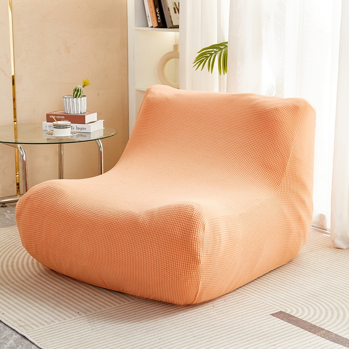 91家纺网 家纺一手货源 找家纺 丝绮鹿 2023新款爆米花懒人毛毛虫沙发套 玉米粒 香桔橙