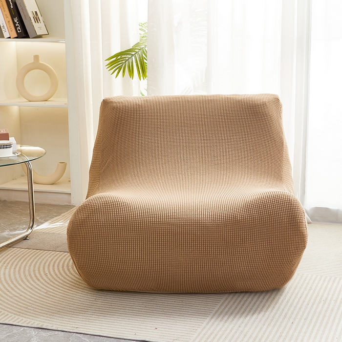 91家纺网 家纺一手货源 找家纺 丝绮鹿 2023新款爆米花懒人毛毛虫沙发套 玉米粒 驼色