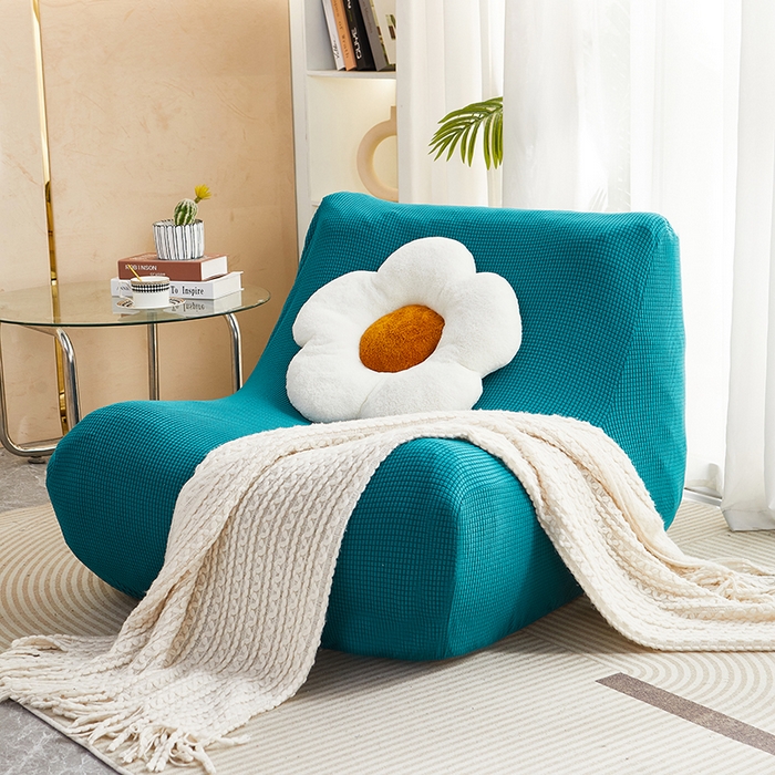 91家纺网 家纺一手货源 找家纺 丝绮鹿 2023新款爆米花懒人毛毛虫沙发套 玉米粒 翡绿