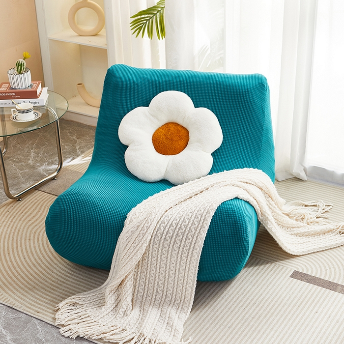 91家纺网 家纺一手货源 找家纺 丝绮鹿 2023新款爆米花懒人毛毛虫沙发套 玉米粒 翡绿