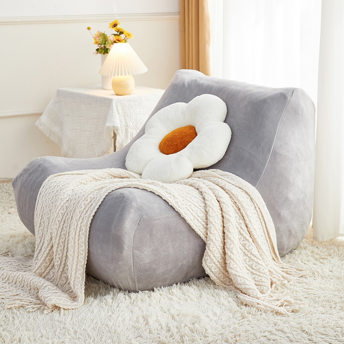 91家纺网 家纺一手货源 找家纺 丝绮鹿 2023新款懒人毛毛虫沙发套套毛绒款 浅灰