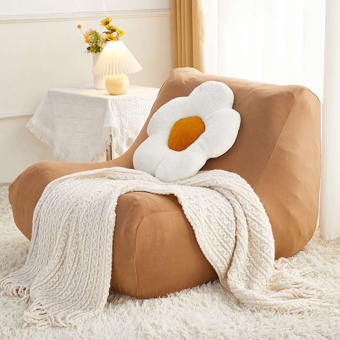 91家纺网 家纺一手货源 找家纺 丝绮鹿 2023新款懒人毛毛虫沙发套套毛绒款 驼色