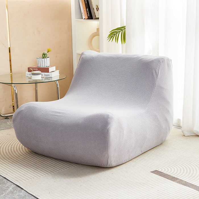 91家纺网 家纺一手货源 找家纺 丝绮鹿 2023新款爆米花懒人毛毛虫沙发套 玉米粒 浅灰