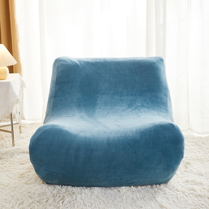 91家纺网 家纺一手货源 找家纺 丝绮鹿 2023新款懒人毛毛虫沙发套套毛绒款 蓝灰