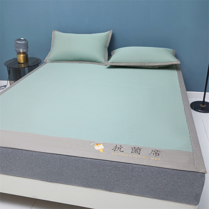 91家纺网 家纺一手货源 找家纺 鑫姿席业 2025新款抗菌冰激凌凉感丝冰丝席系列 冰激凌-淡绿
