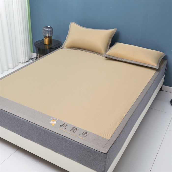 91家纺网 家纺一手货源 找家纺 鑫姿席业 2025新款抗菌冰激凌凉感丝冰丝席系列 冰激凌-奶咖