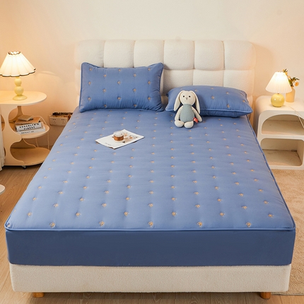 91家纺网 家纺一手货源 找家纺 （总）纤雅床笠 2024新款生姜艾草蝴蝶刺绣床笠