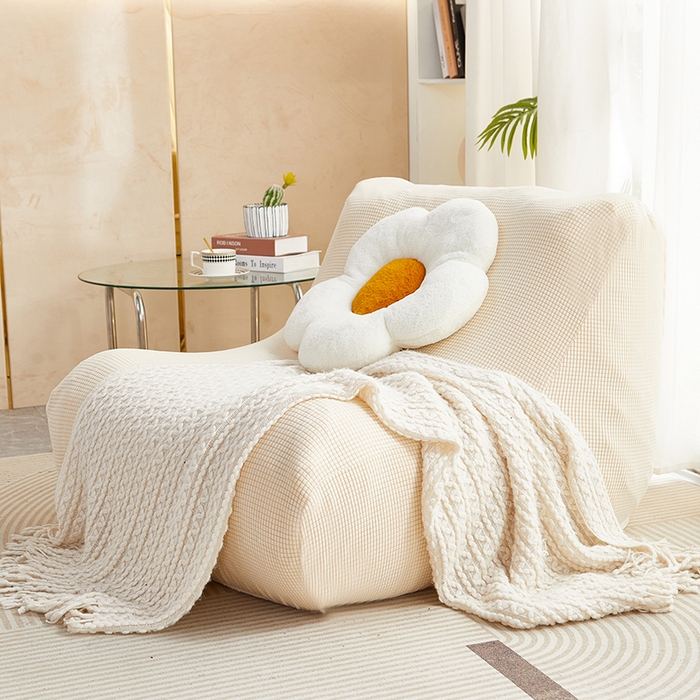 91家纺网 家纺一手货源 找家纺 （总）丝绮鹿 2023新款爆米花懒人毛毛虫沙发套 玉米粒