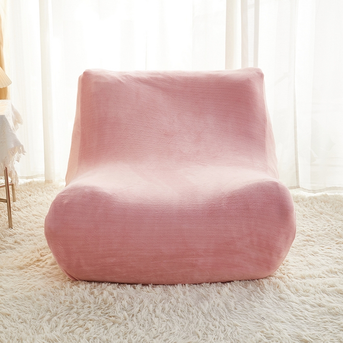 91家纺网 家纺一手货源 找家纺 丝绮鹿 2023新款懒人毛毛虫沙发套套毛绒款 粉色