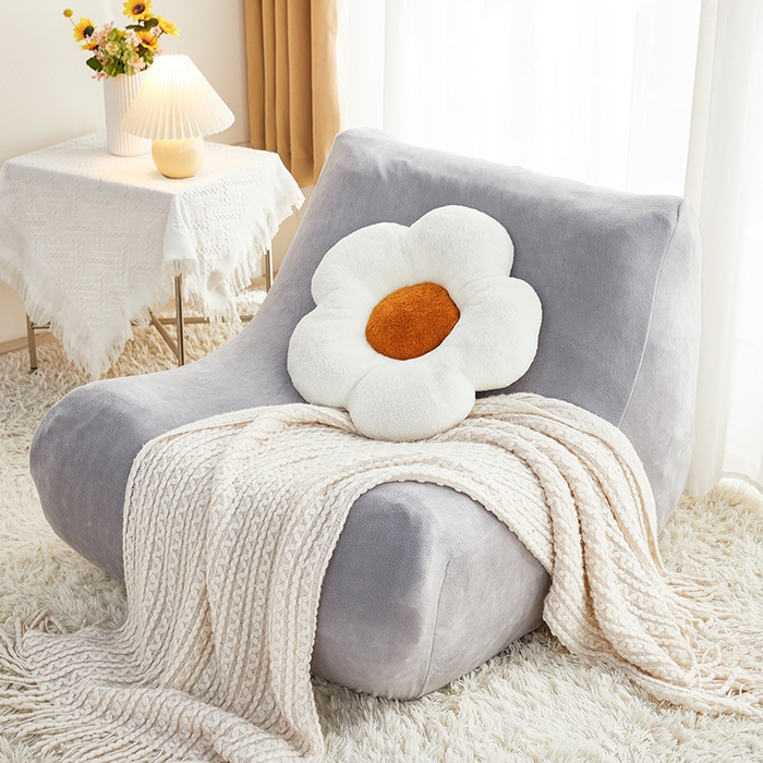 91家纺网 家纺一手货源 找家纺 丝绮鹿 2023新款懒人毛毛虫沙发套套毛绒款 浅灰