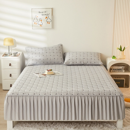 91家纺网 家纺一手货源 找家纺 （总）纤雅床笠 2024新款水洗棉床裙式新疆棉花床笠