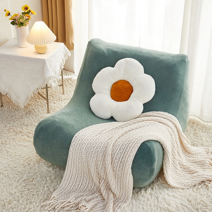 91家纺网 家纺一手货源 找家纺 丝绮鹿 2023新款懒人毛毛虫沙发套套毛绒款 青色