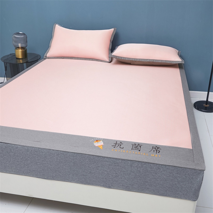 91家纺网 家纺一手货源 找家纺 鑫姿席业 2025新款抗菌冰激凌凉感丝冰丝席系列 冰激凌-烟粉