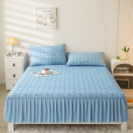 91家纺网 家纺一手货源 找家纺 （总）纤雅床笠 2024新款水洗棉床裙式新疆棉花床笠