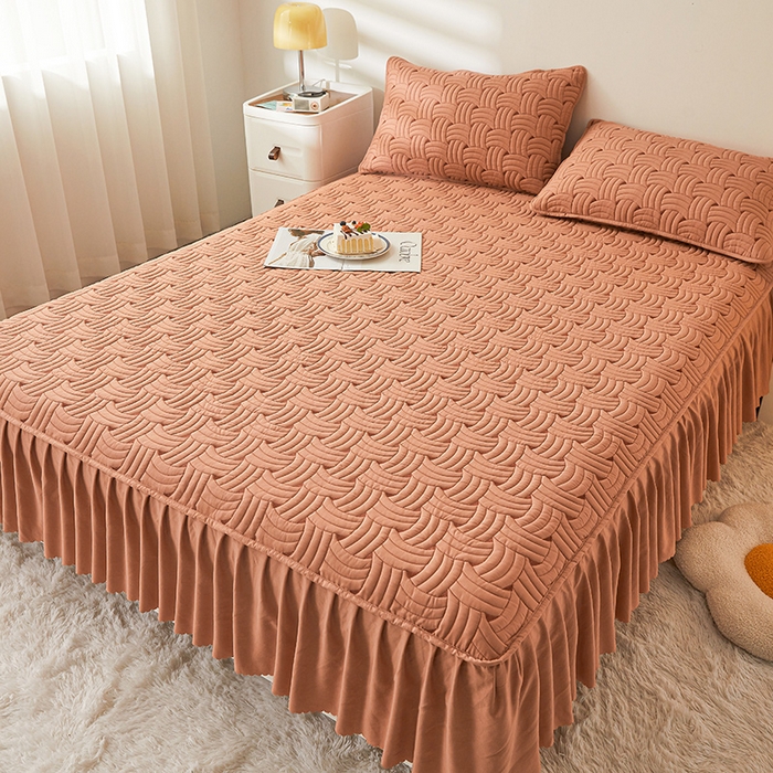 91家纺网 家纺一手货源 找家纺 （总）纤雅床笠 2024新款水洗棉床裙式新疆棉花床笠