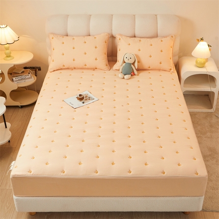 91家纺网 家纺一手货源 找家纺 （总）纤雅床笠 2024新款生姜艾草蝴蝶刺绣全包床笠