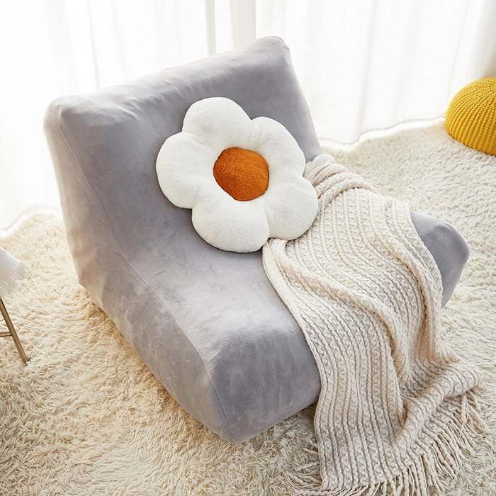 91家纺网 家纺一手货源 找家纺 丝绮鹿 2023新款懒人毛毛虫沙发套套毛绒款 浅灰