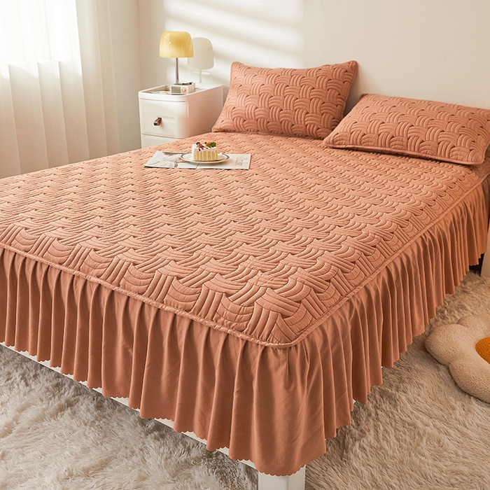 91家纺网 家纺一手货源 找家纺 （总）纤雅床笠 2024新款水洗棉床裙式新疆棉花床笠