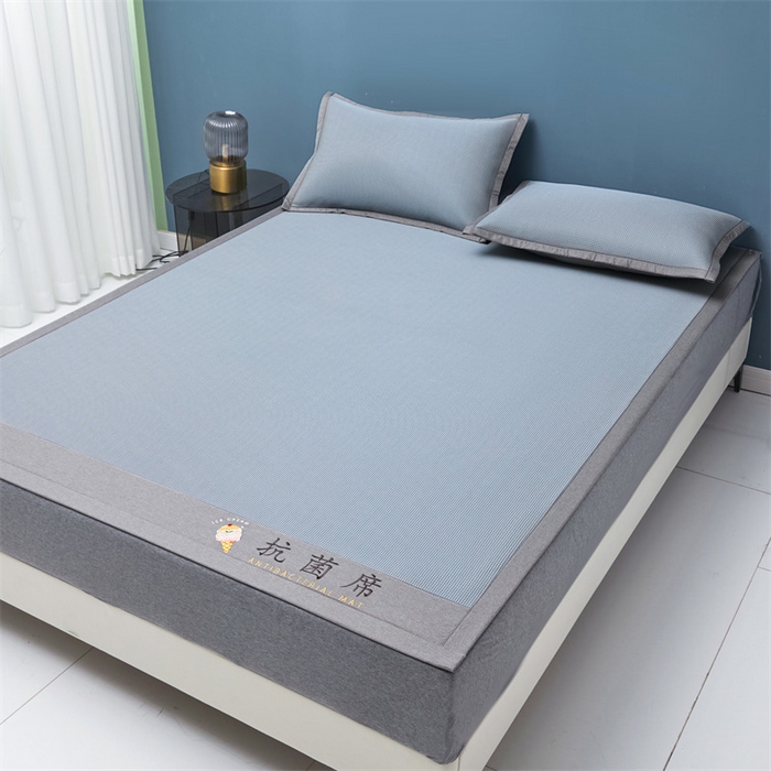 91家纺网 家纺一手货源 找家纺 鑫姿席业 2025新款抗菌冰激凌凉感丝冰丝席系列 冰激凌-浅蓝