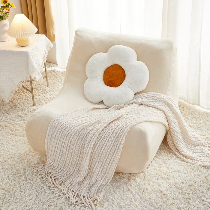 91家纺网 家纺一手货源 找家纺 丝绮鹿 2023新款懒人毛毛虫沙发套套毛绒款 米白