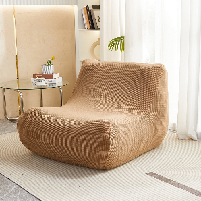 91家纺网 家纺一手货源 找家纺 丝绮鹿 2023新款爆米花懒人毛毛虫沙发套 玉米粒 驼色