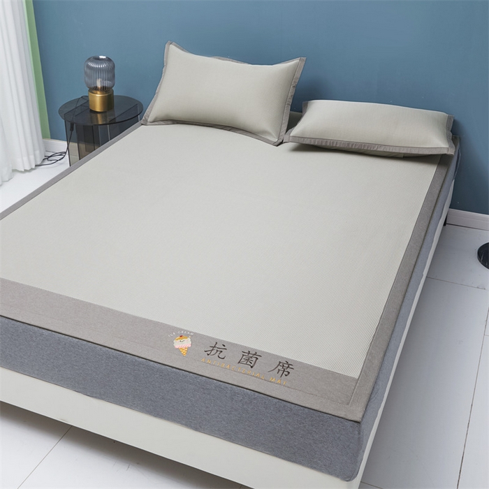 91家纺网 家纺一手货源 找家纺 鑫姿席业 2025新款抗菌冰激凌凉感丝冰丝席系列 冰激凌-烟灰