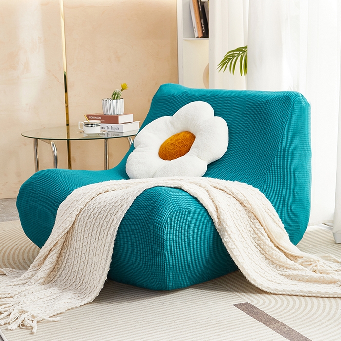 91家纺网 家纺一手货源 找家纺 丝绮鹿 2023新款爆米花懒人毛毛虫沙发套 玉米粒 翡绿