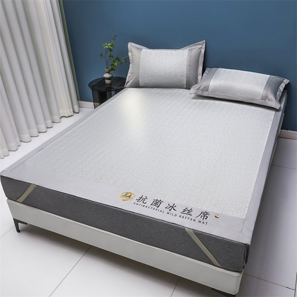 鑫姿席业 2025新款5A抗菌冰丝凉席系列 云母灰（凉席款）