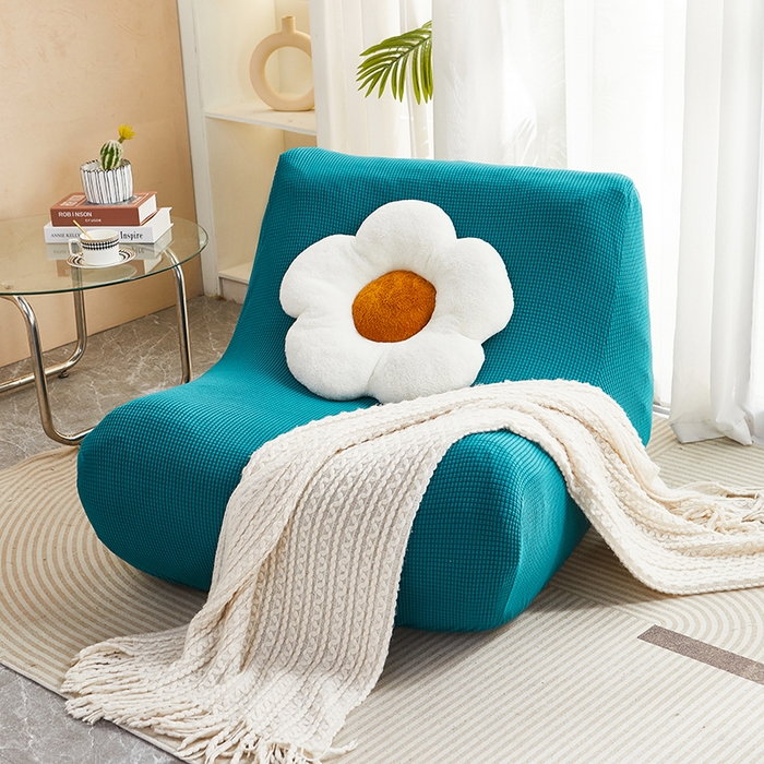 91家纺网 家纺一手货源 找家纺 丝绮鹿 2023新款爆米花懒人毛毛虫沙发套 玉米粒 翡绿