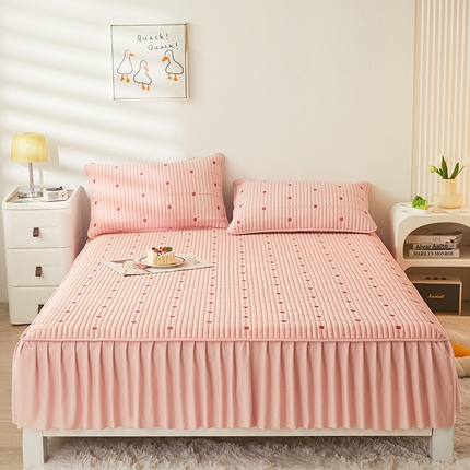 91家纺网 家纺一手货源 找家纺 （总）纤雅床笠 2024新款水洗棉床裙式新疆棉花床笠