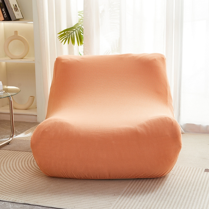 91家纺网 家纺一手货源 找家纺 丝绮鹿 2023新款爆米花懒人毛毛虫沙发套 玉米粒 香桔橙