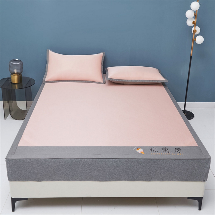 91家纺网 家纺一手货源 找家纺 鑫姿席业 2025新款抗菌冰激凌凉感丝冰丝席系列 冰激凌-烟粉