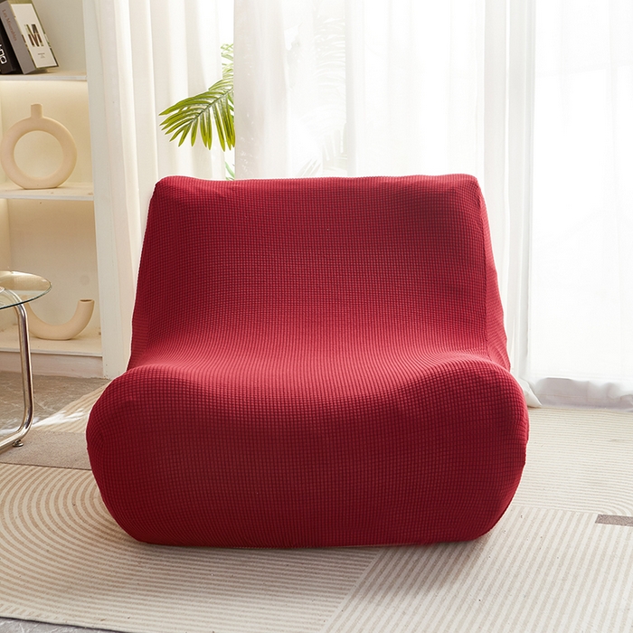 91家纺网 家纺一手货源 找家纺 丝绮鹿 2023新款爆米花懒人毛毛虫沙发套 玉米粒 酒红