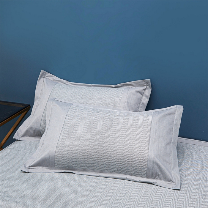 91家纺网 家纺一手货源 找家纺 鑫姿席业 2025新款5A抗菌冰丝凉席系列 云母灰（床笠款）