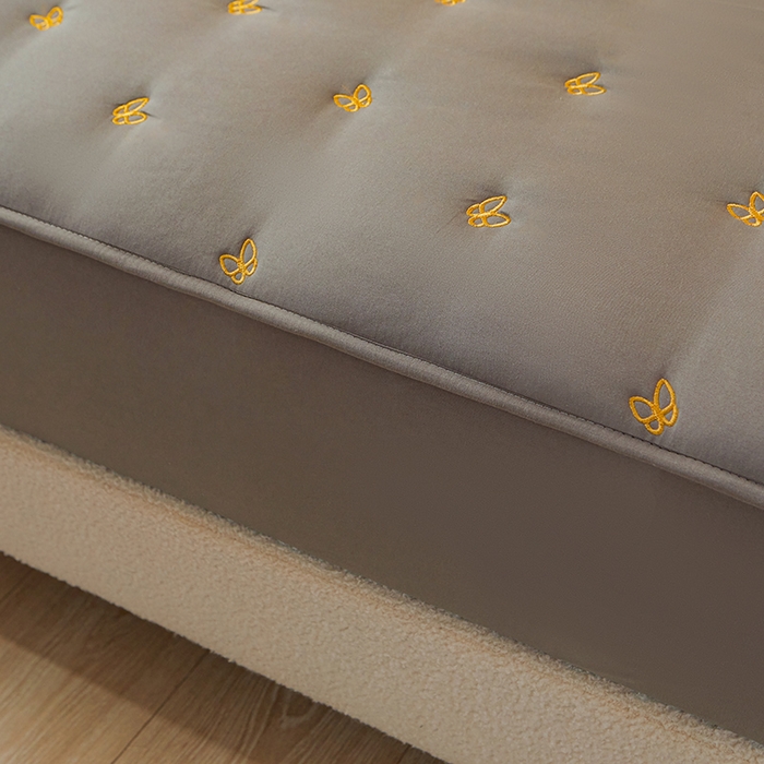 91家纺网 家纺一手货源 找家纺 （总）纤雅床笠 2024新款生姜艾草蝴蝶刺绣床笠