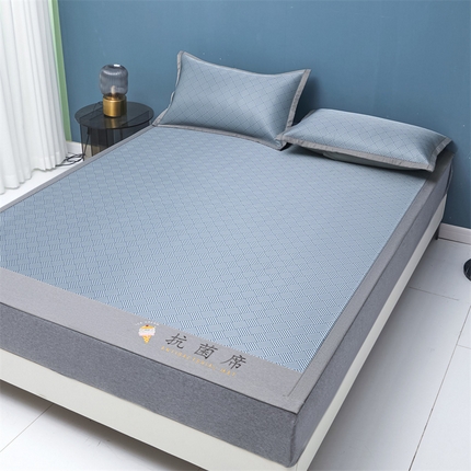 鑫姿席业 2025新款抗菌冰激凌凉感丝冰丝席系列 冰激凌-深蓝