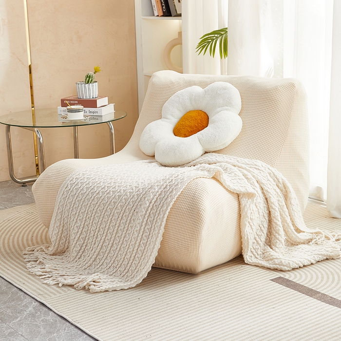 91家纺网 家纺一手货源 找家纺 （总）丝绮鹿 2023新款爆米花懒人毛毛虫沙发套 玉米粒