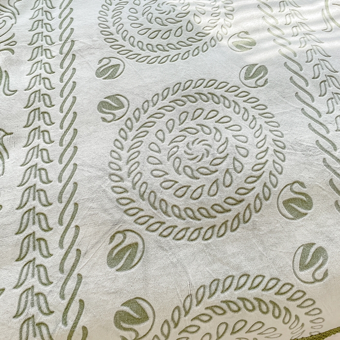 91家纺网 家纺一手货源 找家纺 来菲毛毯 2025新款阳离子剪花复合毛毯 草绿