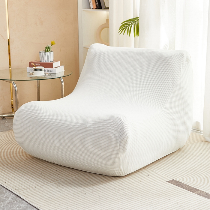 91家纺网 家纺一手货源 找家纺 丝绮鹿 2023新款爆米花懒人毛毛虫沙发套 玉米粒 白色