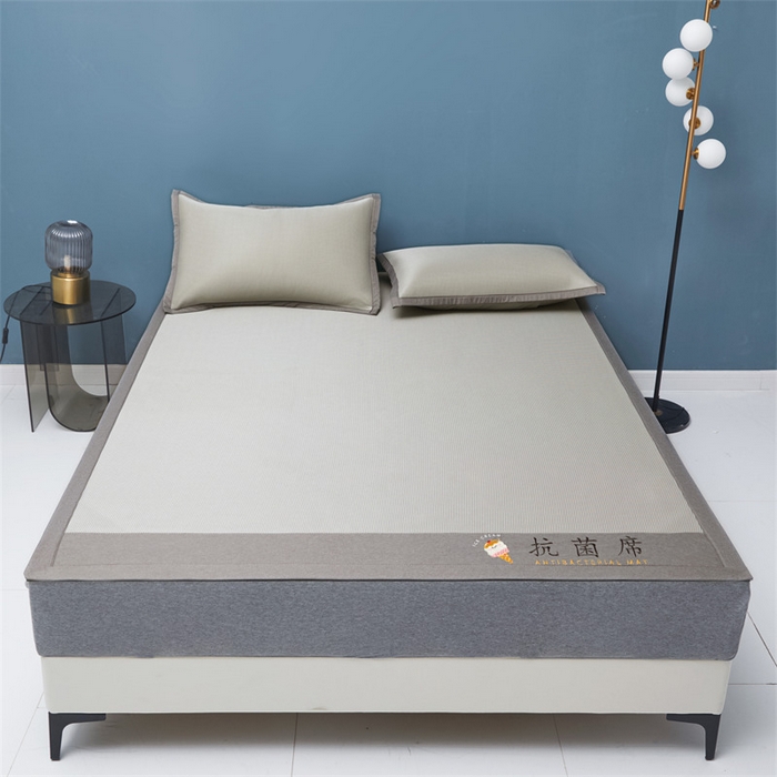 91家纺网 家纺一手货源 找家纺 鑫姿席业 2025新款抗菌冰激凌凉感丝冰丝席系列 冰激凌-烟灰