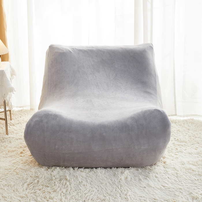 91家纺网 家纺一手货源 找家纺 丝绮鹿 2023新款懒人毛毛虫沙发套套毛绒款 浅灰