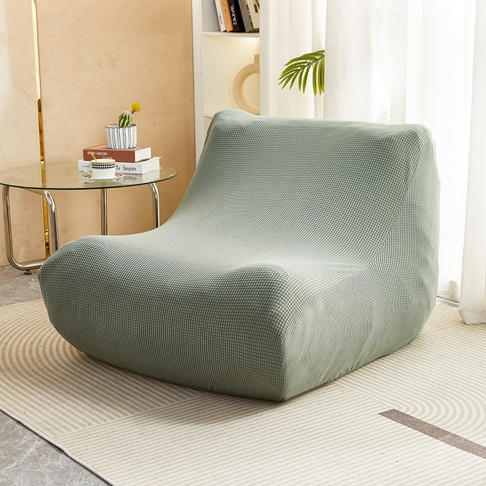 91家纺网 家纺一手货源 找家纺 丝绮鹿 2023新款爆米花懒人毛毛虫沙发套 玉米粒 青色