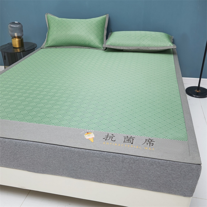 91家纺网 家纺一手货源 找家纺 鑫姿席业 2025新款抗菌冰激凌凉感丝冰丝席系列 冰激凌-水绿