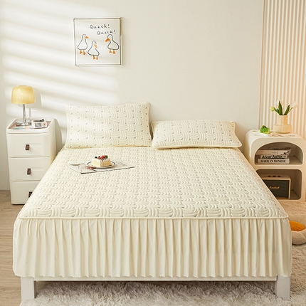 91家纺网 家纺一手货源 找家纺 （总）纤雅床笠 2024新款水洗棉床裙式新疆棉花床笠