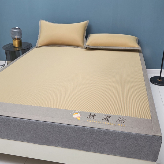 91家纺网 家纺一手货源 找家纺 鑫姿席业 2025新款抗菌冰激凌凉感丝冰丝席系列 冰激凌-奶咖